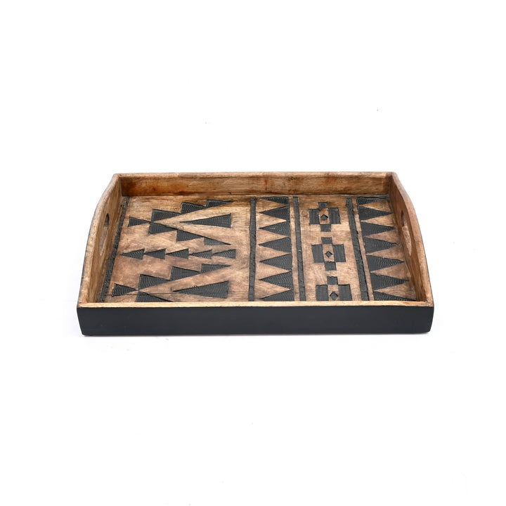 Matterhorn Carved Tray Collection – Bold Elegance, Artisanal Craft - Set of 3
