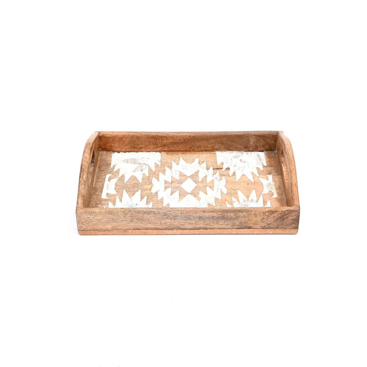 Matterhorn Carved Tray Set of 3 – White Finish