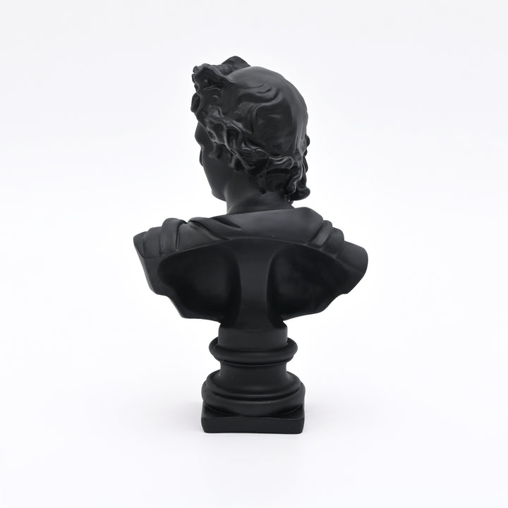 Black Classical Greco-Roman Bust Sculpture in Matte Resin