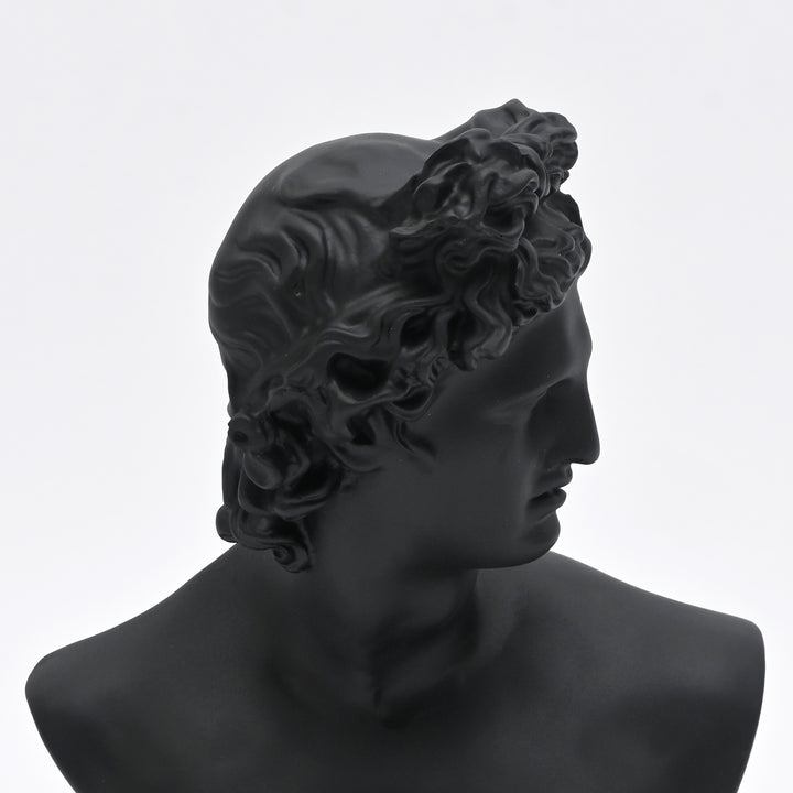 Black Neo-Classical Bust Sculpture in Matte Resin