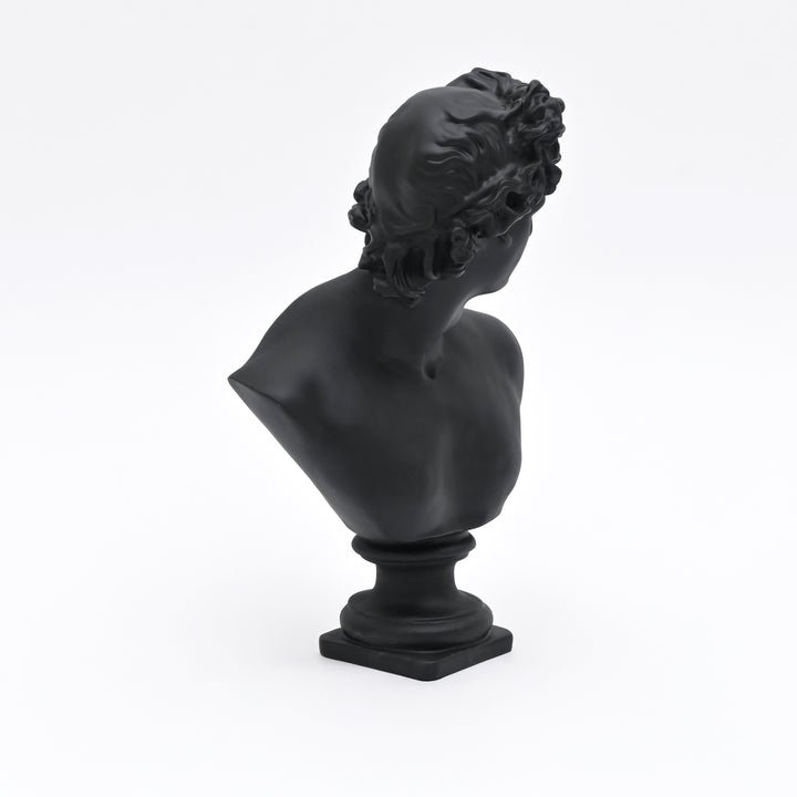 Black Neo-Classical Bust Sculpture in Matte Resin