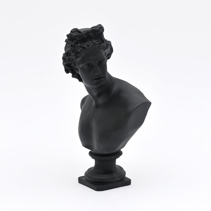 Black Neo-Classical Bust Sculpture in Matte Resin