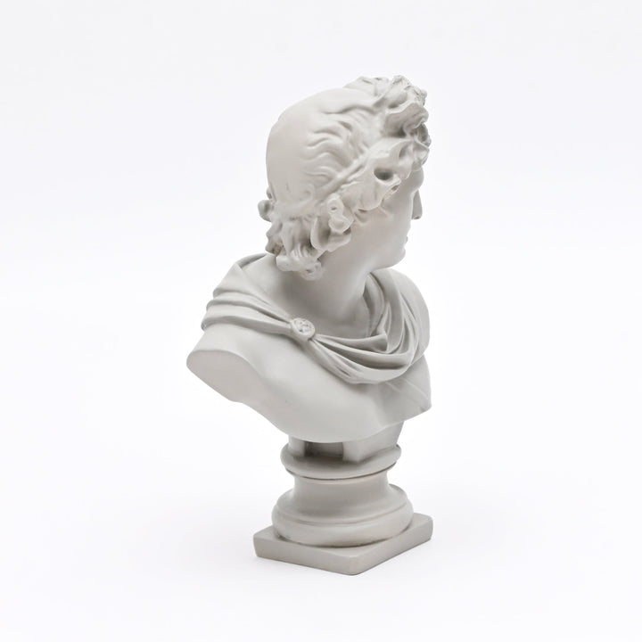 Grey Classical Greco-Roman Bust Sculpture, Matte Finish