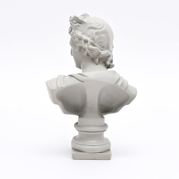 Grey Classical Greco-Roman Bust Sculpture, Matte Finish