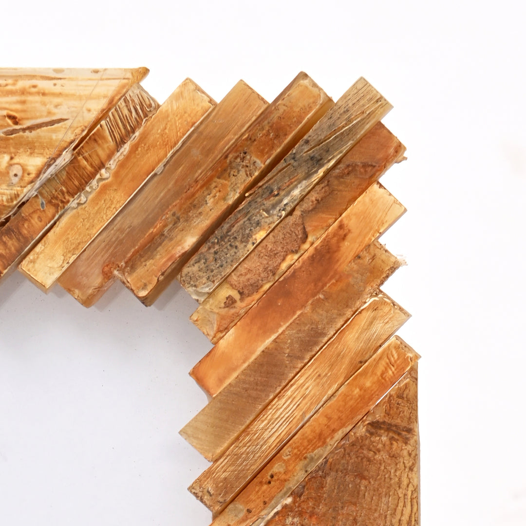 Rustic Handcrafted Mosaic Wood Photo Frame | Natural Wooden Picture Frame | Wall & Tabletop Decor | Farmhouse Bohemian G