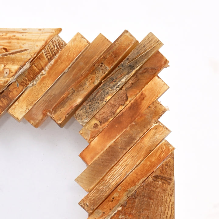 Rustic Handcrafted Mosaic Wood Photo Frame | Natural Wooden Picture Frame | Wall & Tabletop Decor | Farmhouse Bohemian G