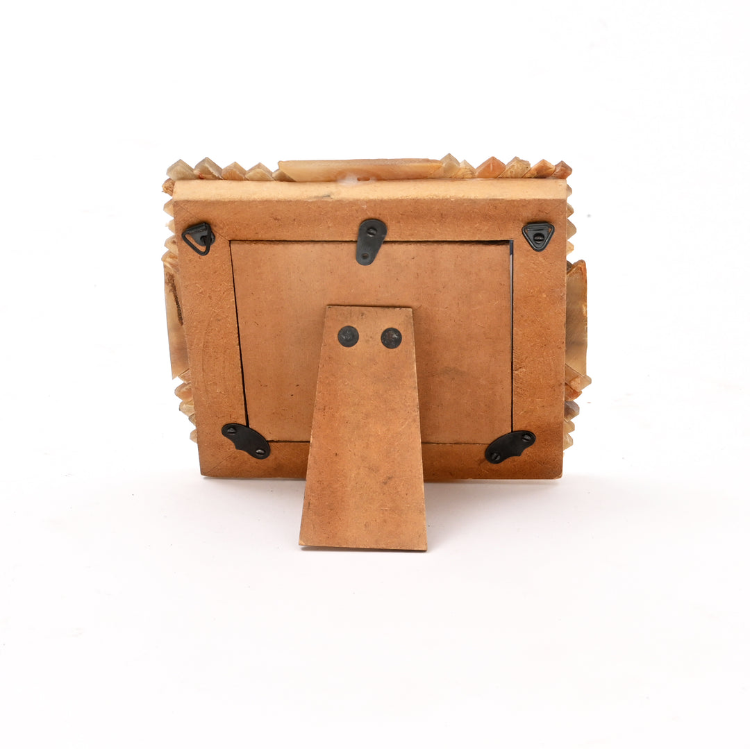 Rustic Handcrafted Mosaic Wood Photo Frame | Natural Wooden Picture Frame | Wall & Tabletop Decor | Farmhouse Bohemian G