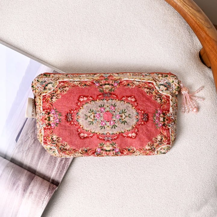 Cotton Pouch – Calin Printed & Embroidered – 18x30 cm
