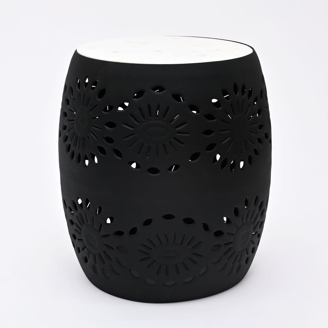 Floral Cutout Table with Marble top