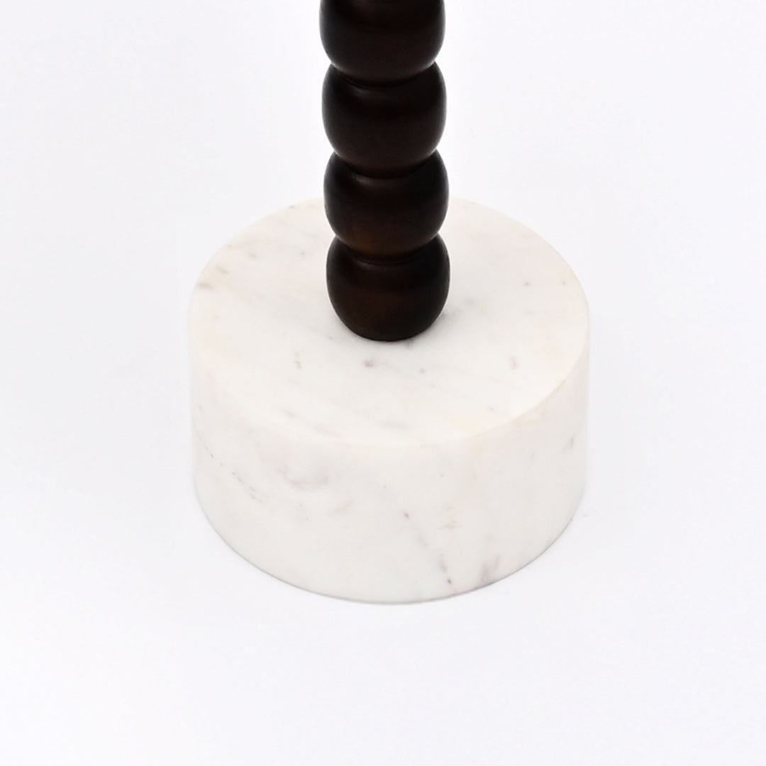 Mable Wood Drink Table with Marble Top
