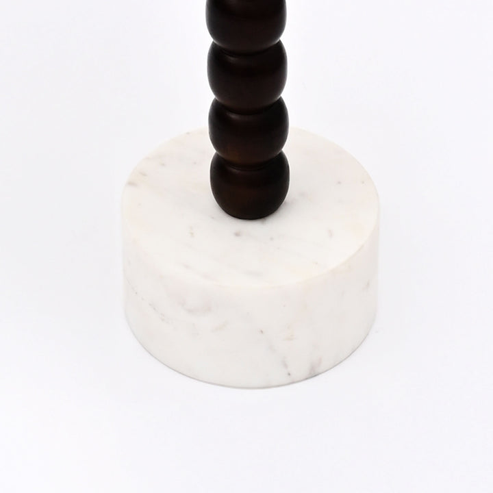 Mable Wood Drink Table with Marble Top