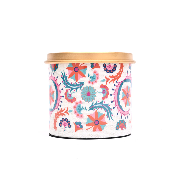 Small Round Enamel Box with Lid – Decorative Storage Container