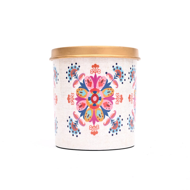Large Round Enamel Box with Lid – Kitchen & Home Storage Jar