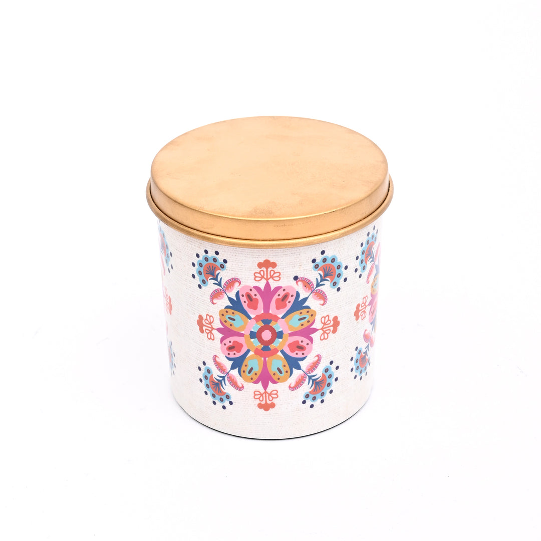 Large Round Enamel Box with Lid – Kitchen & Home Storage Jar