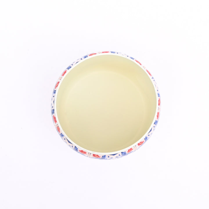 Maceta redonda grande con flores – Maceta decorativa para jardín y hogar