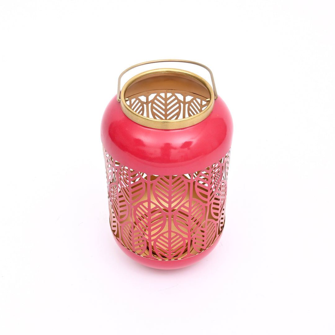 Round Metal Lantern with Scroll Cut-Outs – Decorative Candle Holder