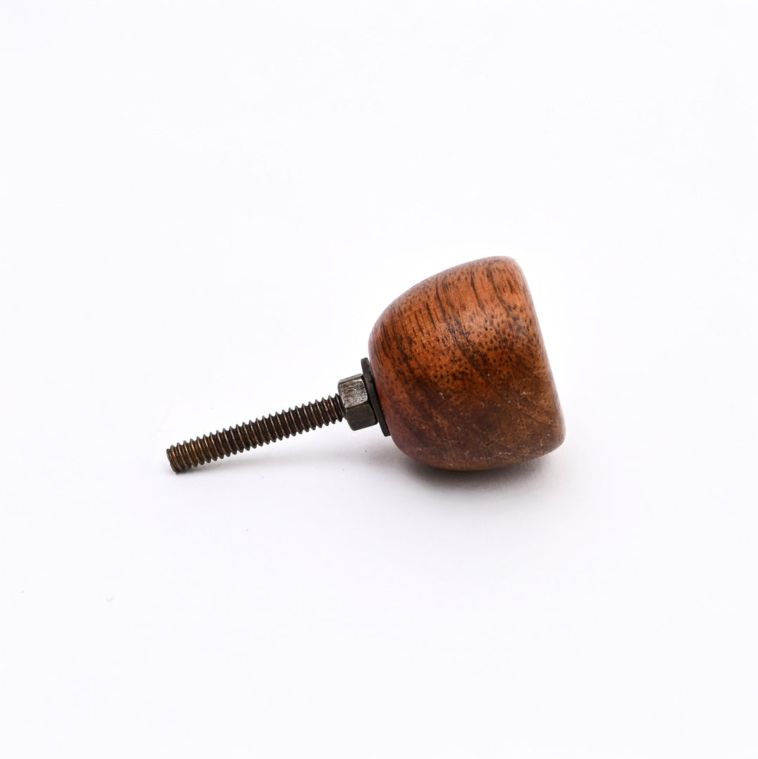 Brown Acorn Mango Wood Cabinet Knobs Set of 6
