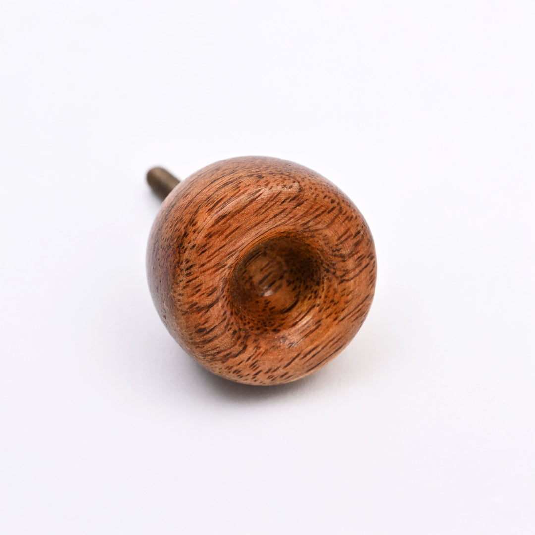Brown Acorn Mango Wood Cabinet Knobs Set of 6
