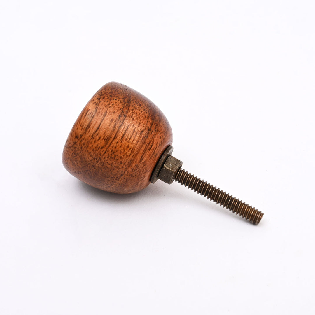 Brown Acorn Mango Wood Cabinet Knobs Set of 6