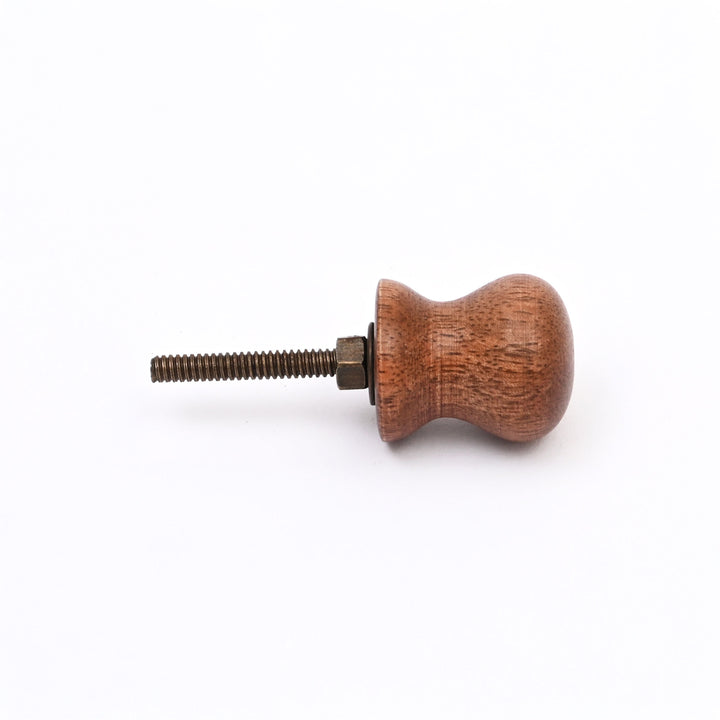 Brown Small Mango Wood Knobs Set of 6