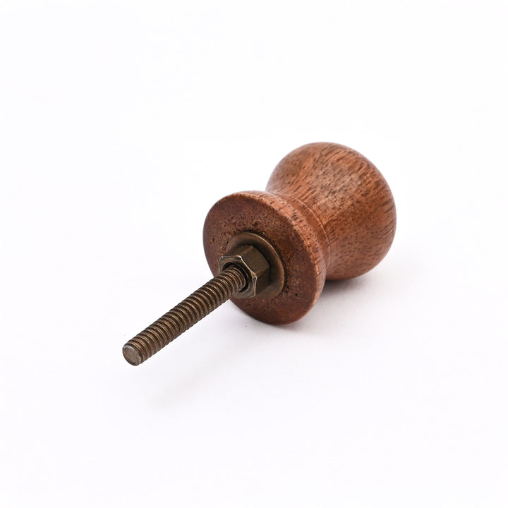 Brown Small Mango Wood Knobs Set of 6