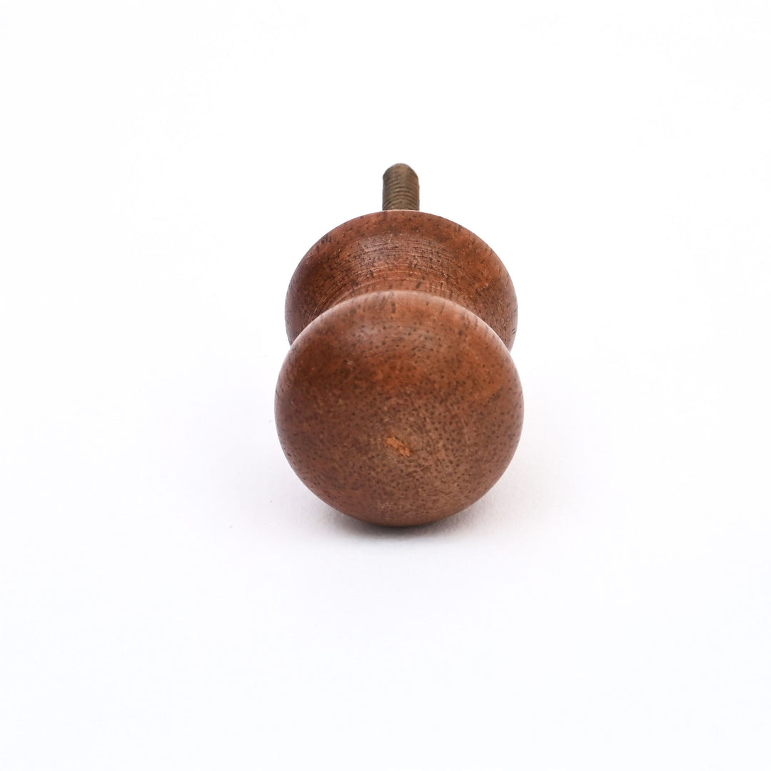 Brown Small Mango Wood Knobs Set of 6