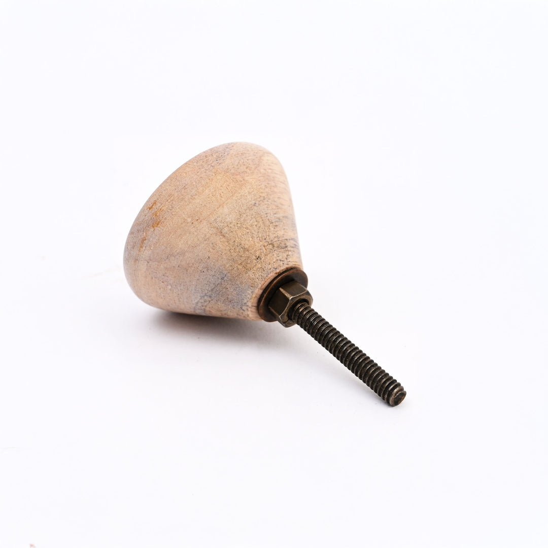 Grey Hollow Mango Wood Knobs Set of 6