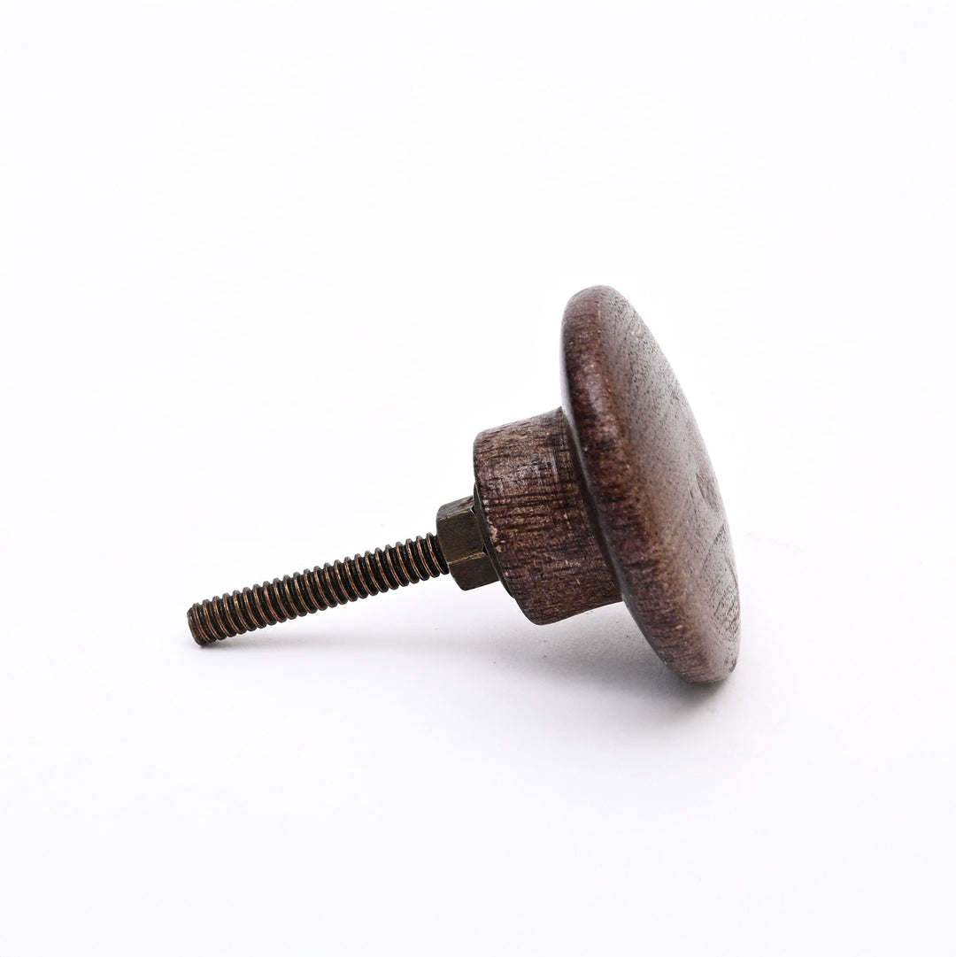 Ensemble de 6 boutons classiques en bois marron en bois de manguier