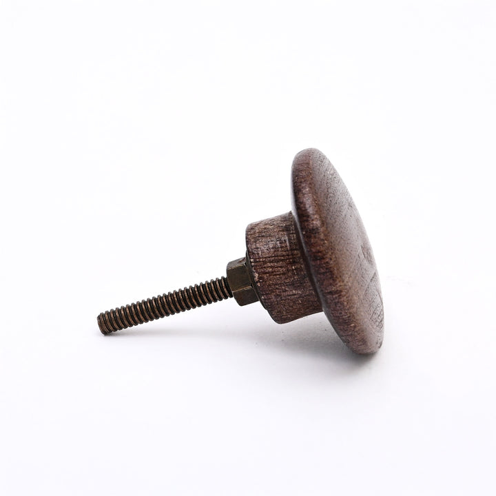 Ensemble de 6 boutons classiques en bois marron en bois de manguier