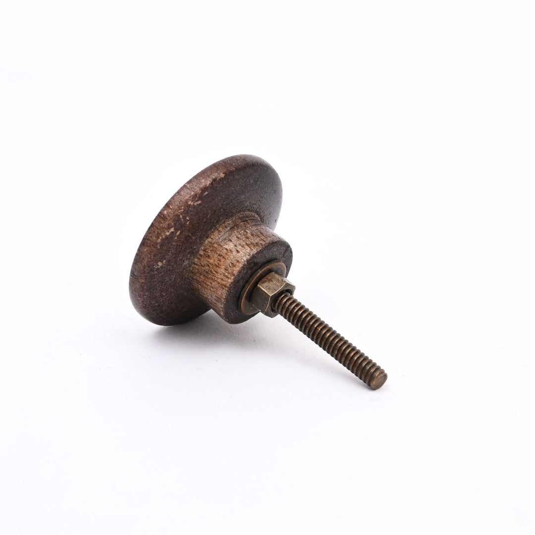 Ensemble de 6 boutons classiques en bois marron en bois de manguier
