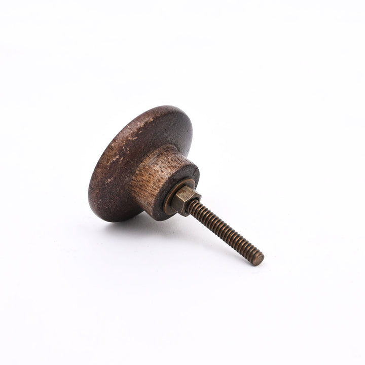 Ensemble de 6 boutons classiques en bois marron en bois de manguier