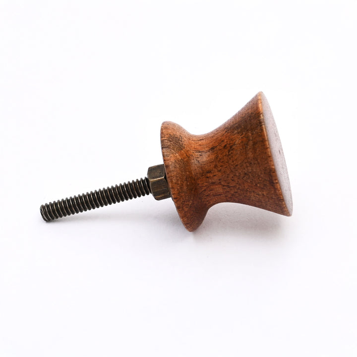 Boutons de tiroir d'armoire en bois avec punaise marron, lot de 6
