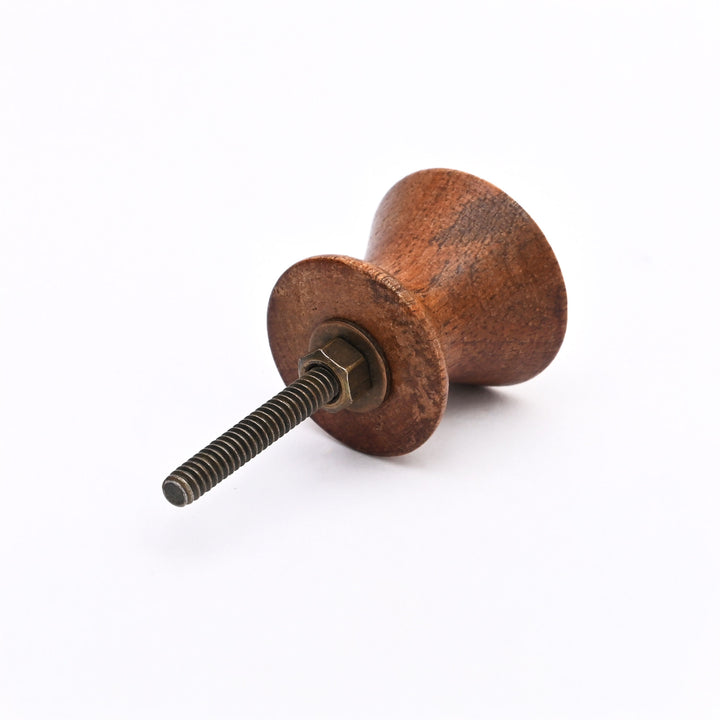 Boutons de tiroir d'armoire en bois avec punaise marron, lot de 6