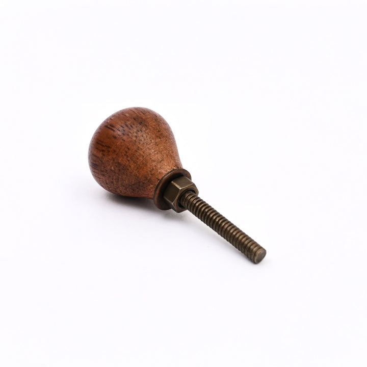 Ensemble de 6 boutons de placard petits en fer et bois de manguier brun rustique