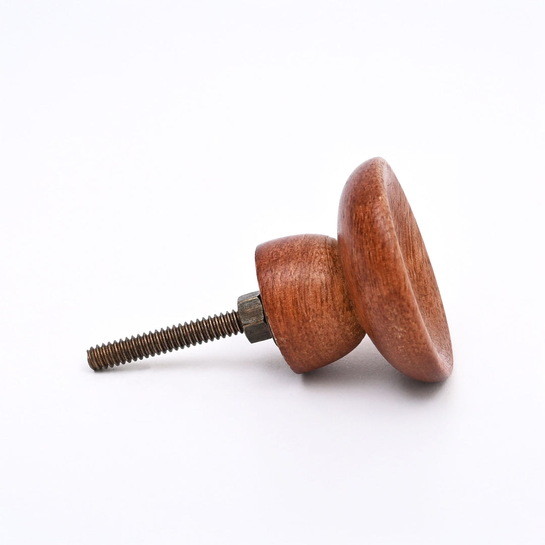 Brown Layered Mango Wood Knobs Set of 6