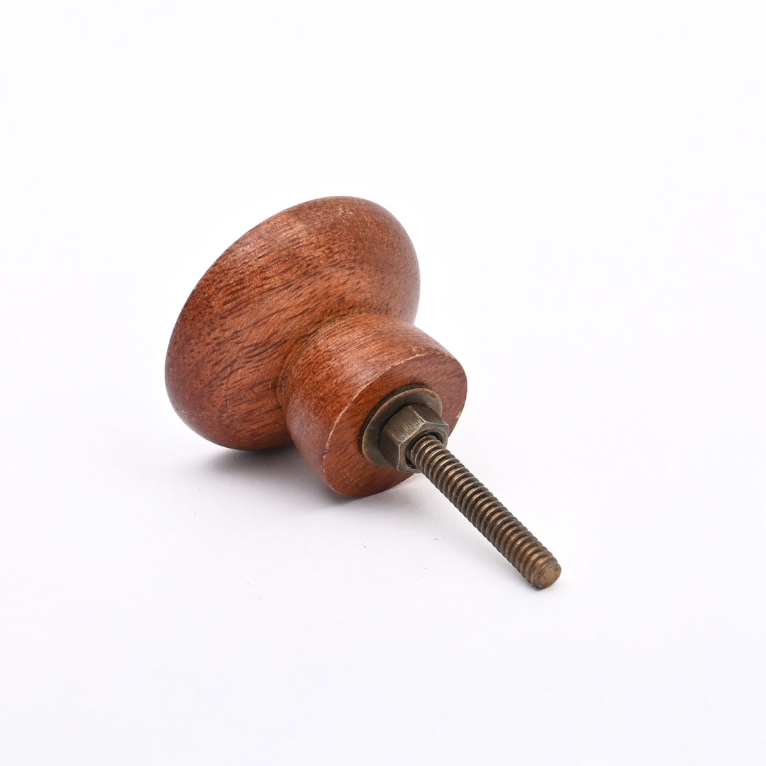 Brown Layered Mango Wood Knobs Set of 6