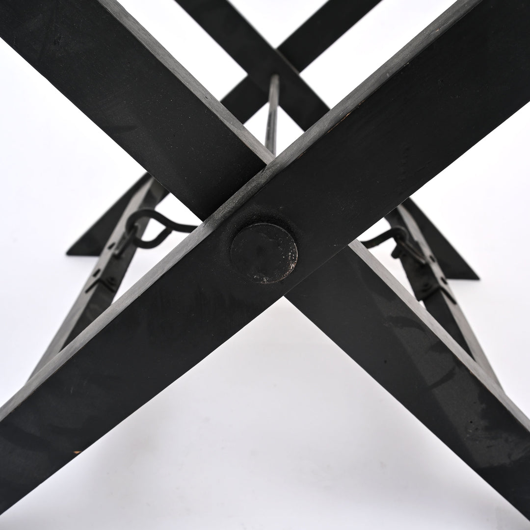 Sgabello da campeggio pieghevole Hairon pelle legno