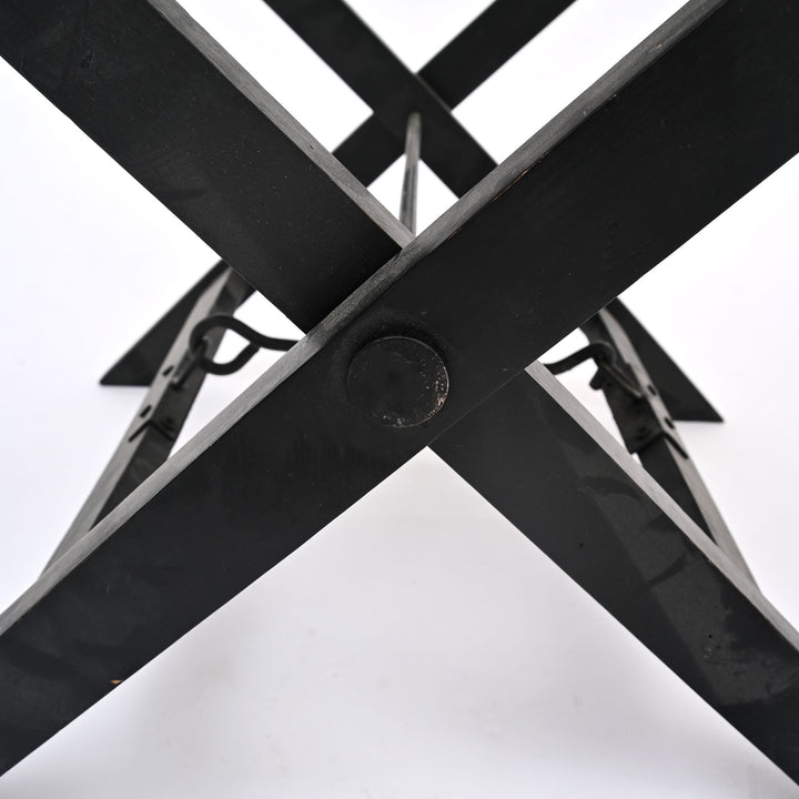 Sgabello da campeggio pieghevole Hairon pelle legno