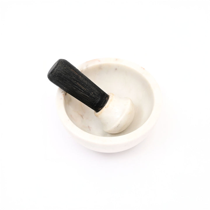 Bean Night Mortar & Pestle – Handcrafted Natural Stone & Marble Kitchen Tool for Herbs, Spices & Seeds