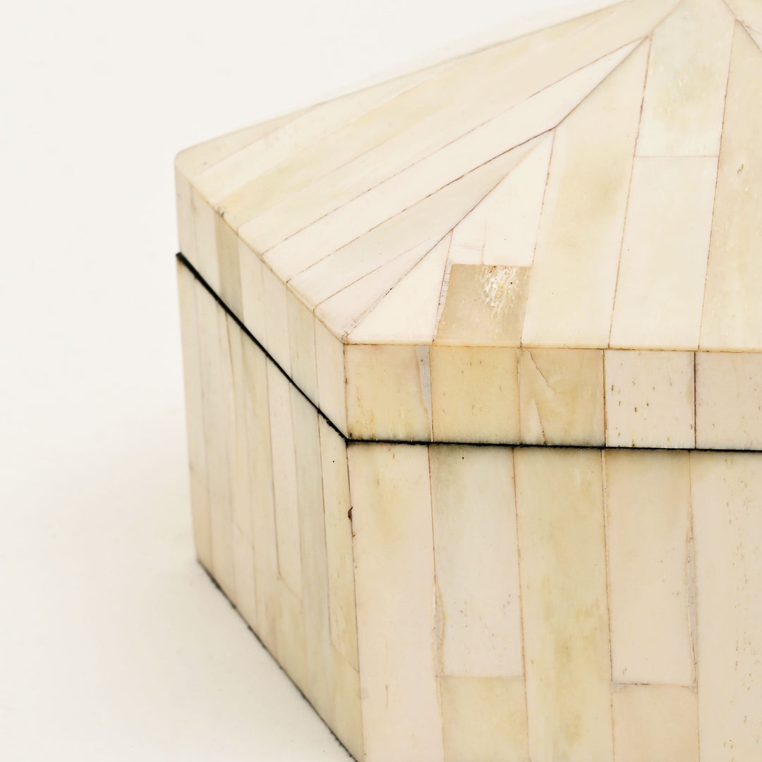 Hexagonal Bone Inlay Decorative Box – Set of 2