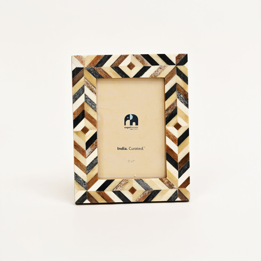 Brick Pattern Inlay Photo Frame – 5x7 inches