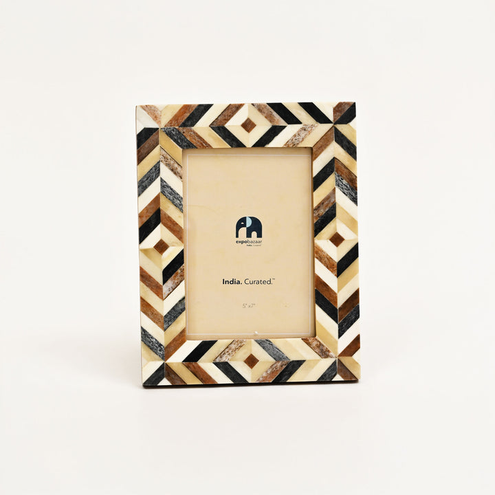 Brick Pattern Inlay Photo Frame – 5x7 inches