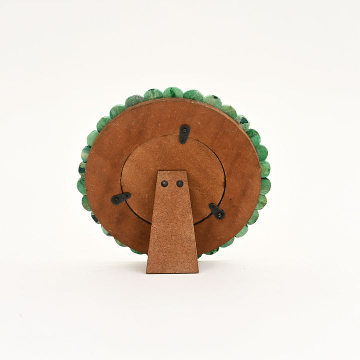 Round Sunflower Photo Frame – Green
