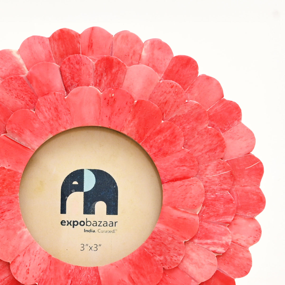 Round Sunflower Photo Frame – Pink