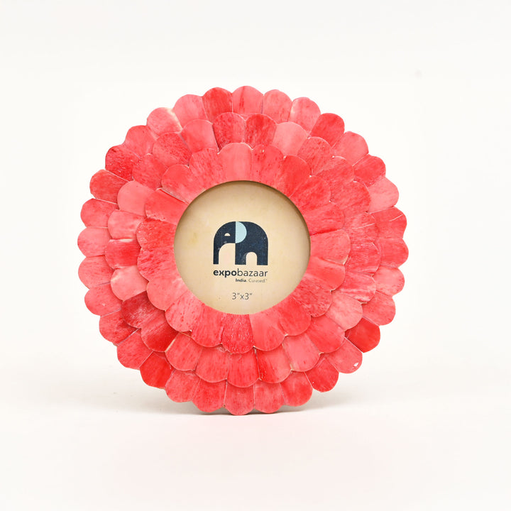 Round Sunflower Photo Frame – Pink