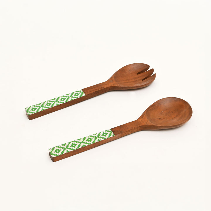 Wooden Paper Print Salad Server