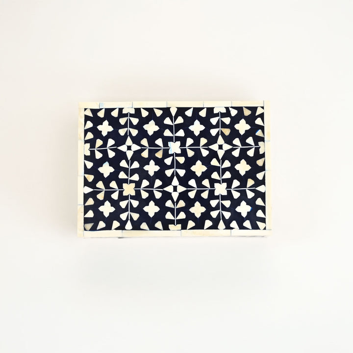 Floral Pattern Bone Inlay Box – Set of 2