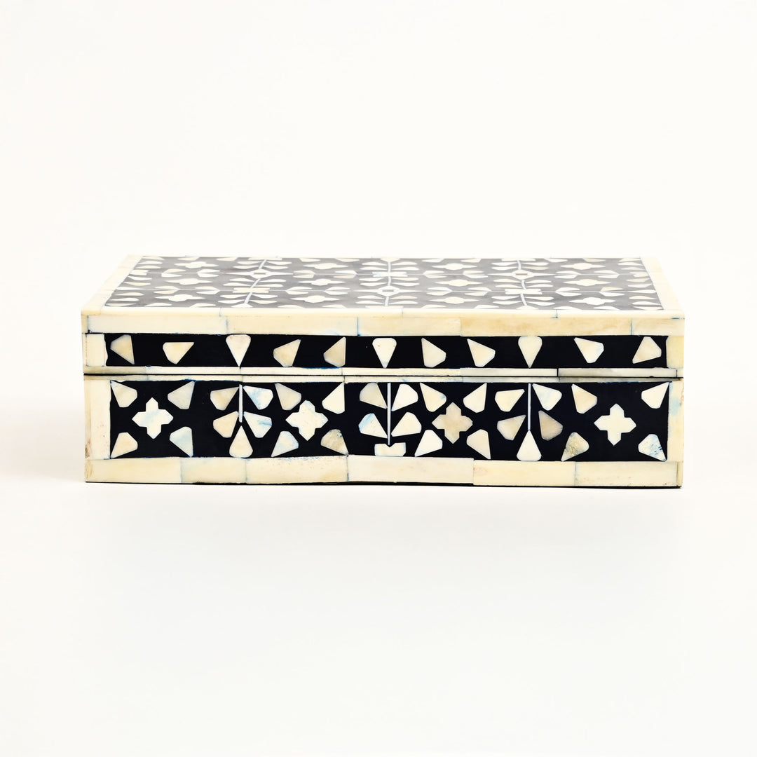Floral Pattern Bone Inlay Box – Set of 2