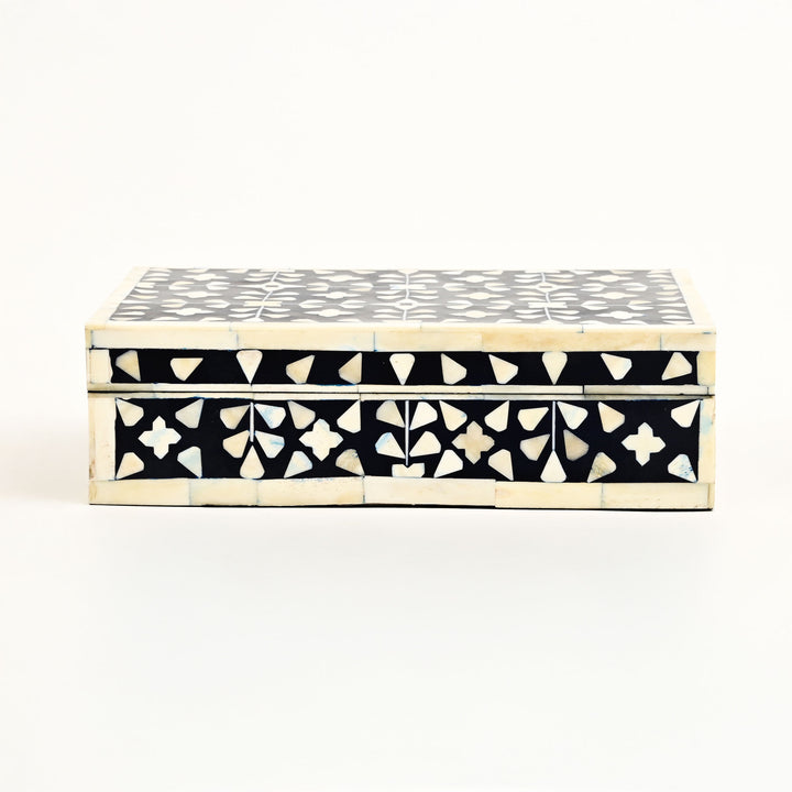 Floral Pattern Bone Inlay Box – Set of 2