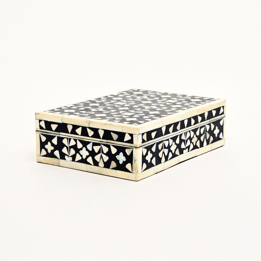 Floral Pattern Bone Inlay Box – Set of 2